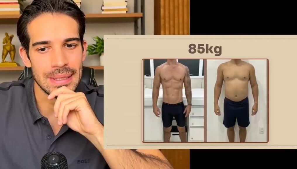 Videoaula mostrando estudo de caso de avaliação nutricional